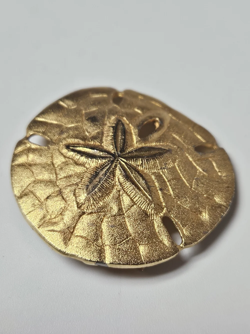 Large Gold Sand Dollar Brooch
